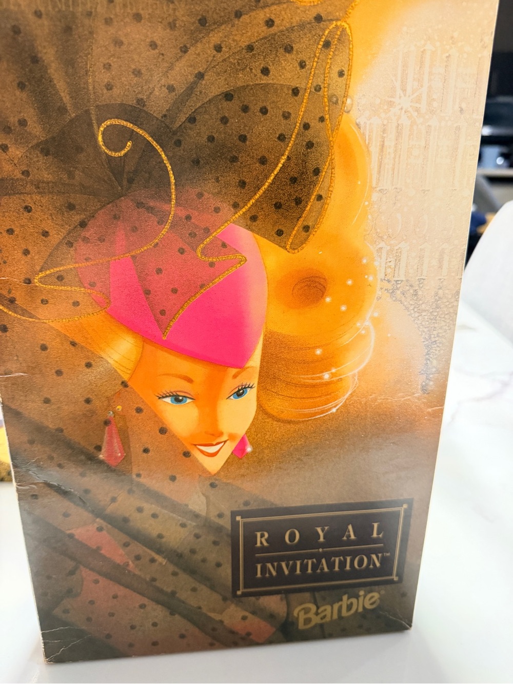 Barbie Pink and Gold Royal Invitation Card